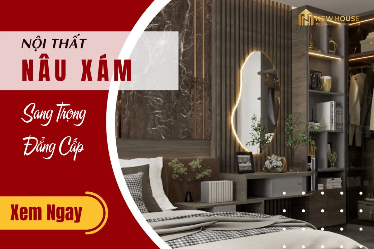 Nội Thất Nhà Phố Mang Tông Nâu Xám Huyền Bí 2 Nội Thất Nhà Phố